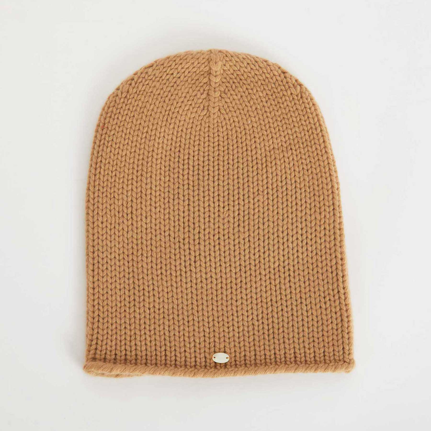 Braune gestrickte Kaschmirmütze