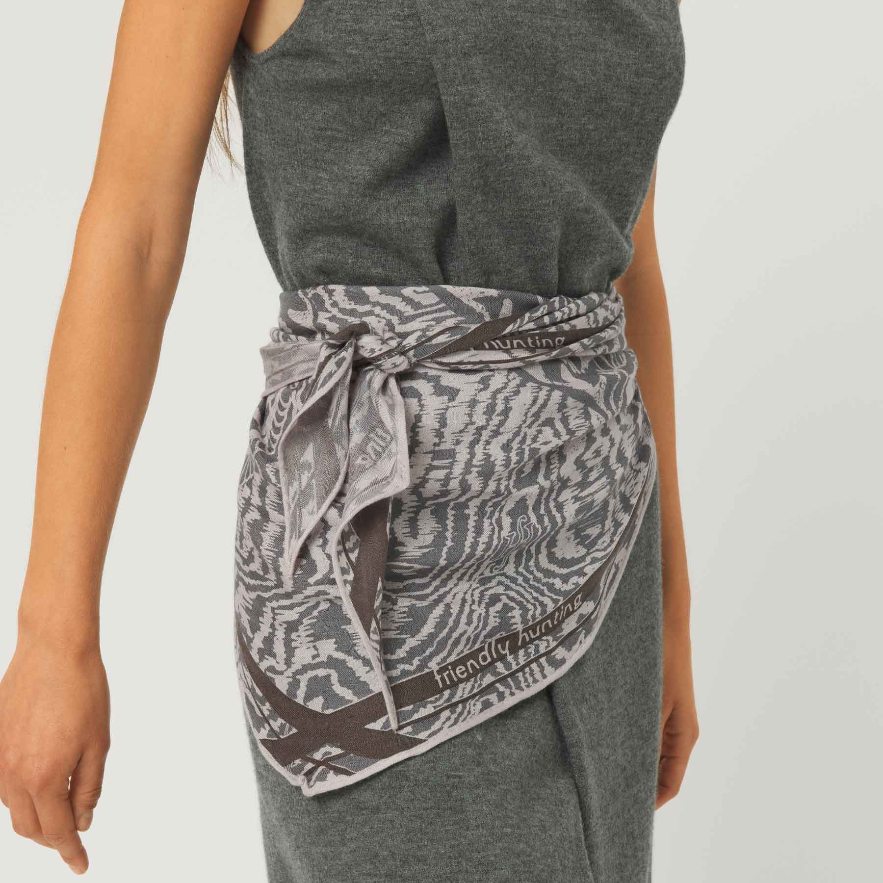 Kite Scarf Silk Cashmere Asian Game