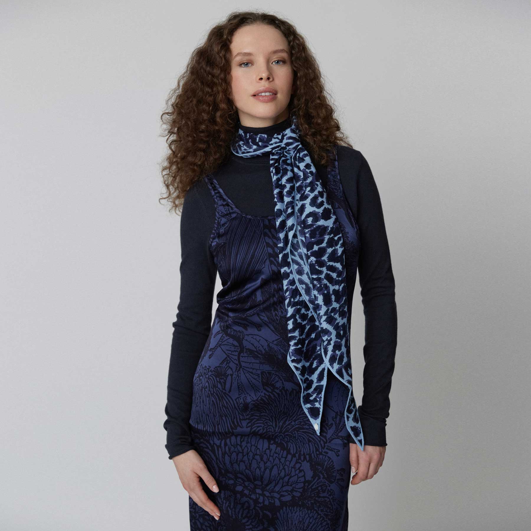 Kite Scarf Silk Cashmere Cheetah