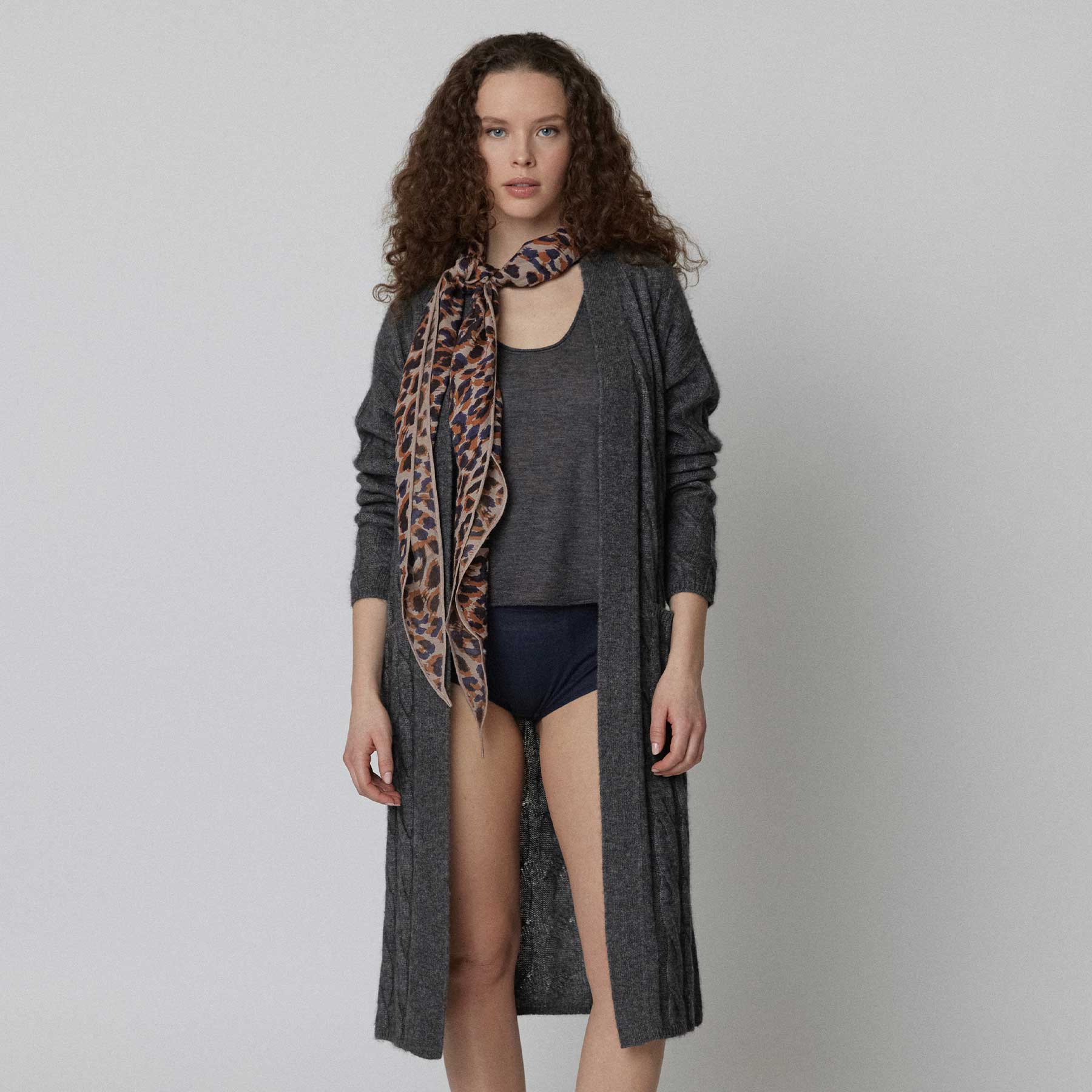 Kite Scarf Silk Cashmere Cheetah