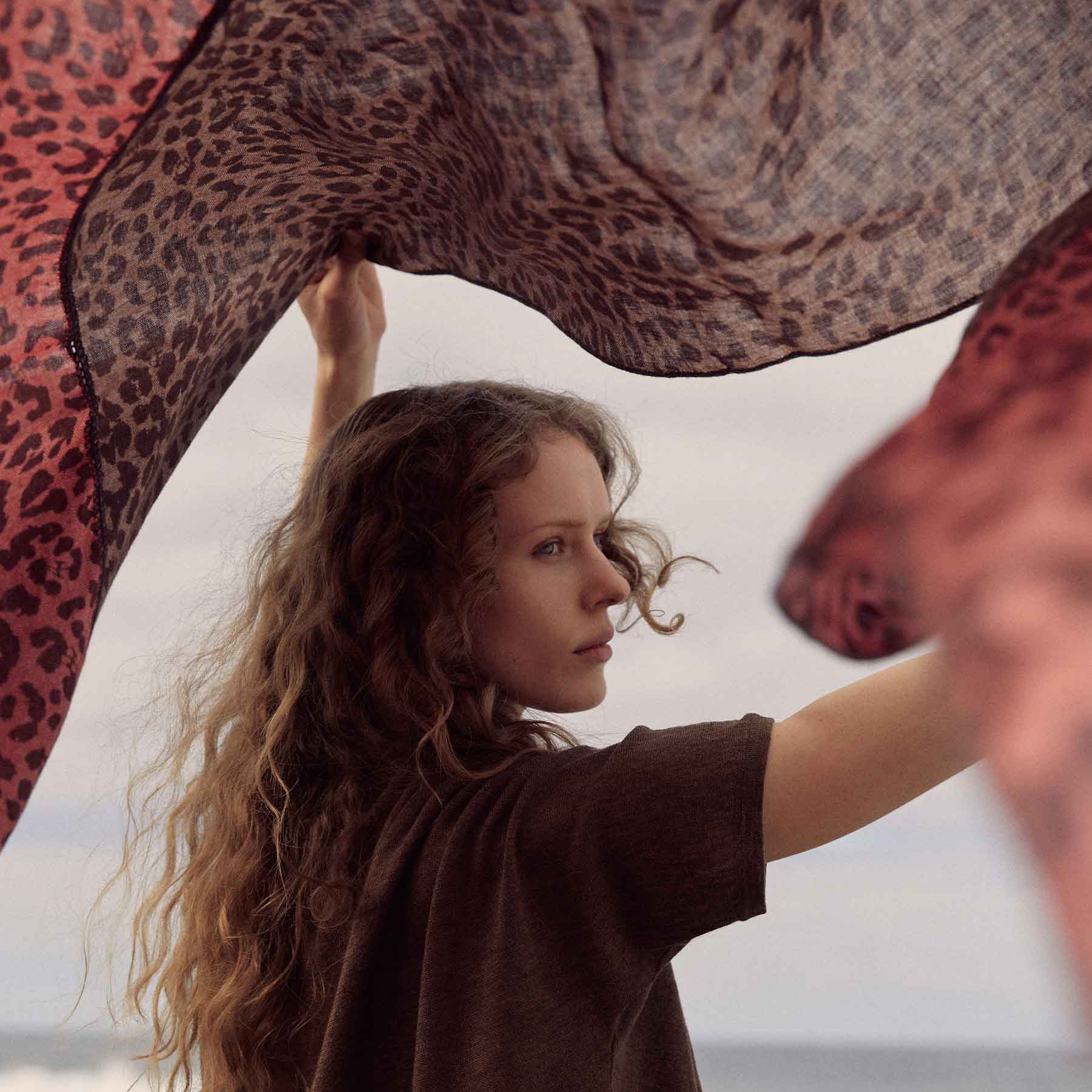 Linen Cashmere Patch Cheetah