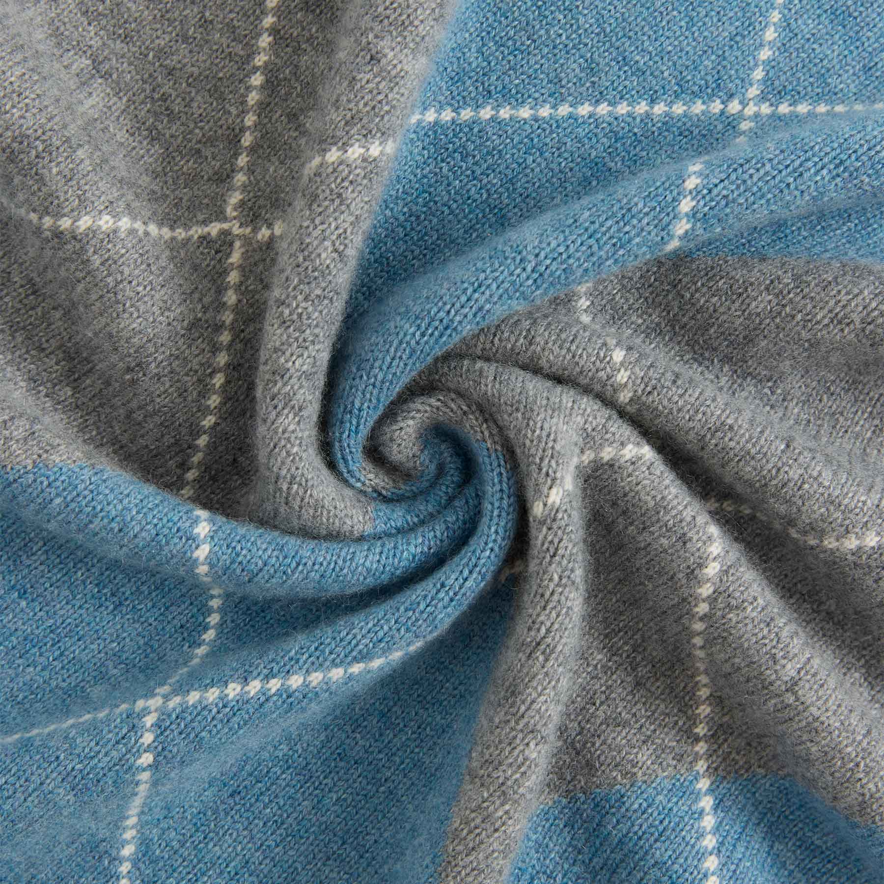 Triangle Knit Scarf Check Pattern