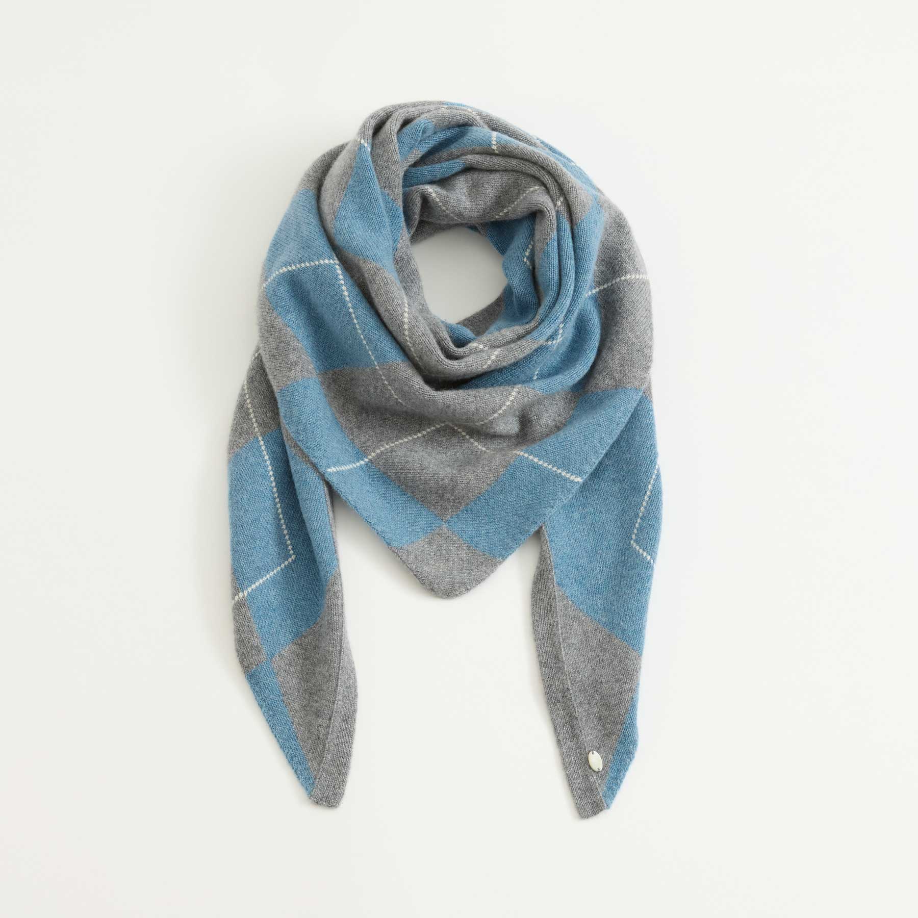 Triangle Knit Scarf Check Pattern