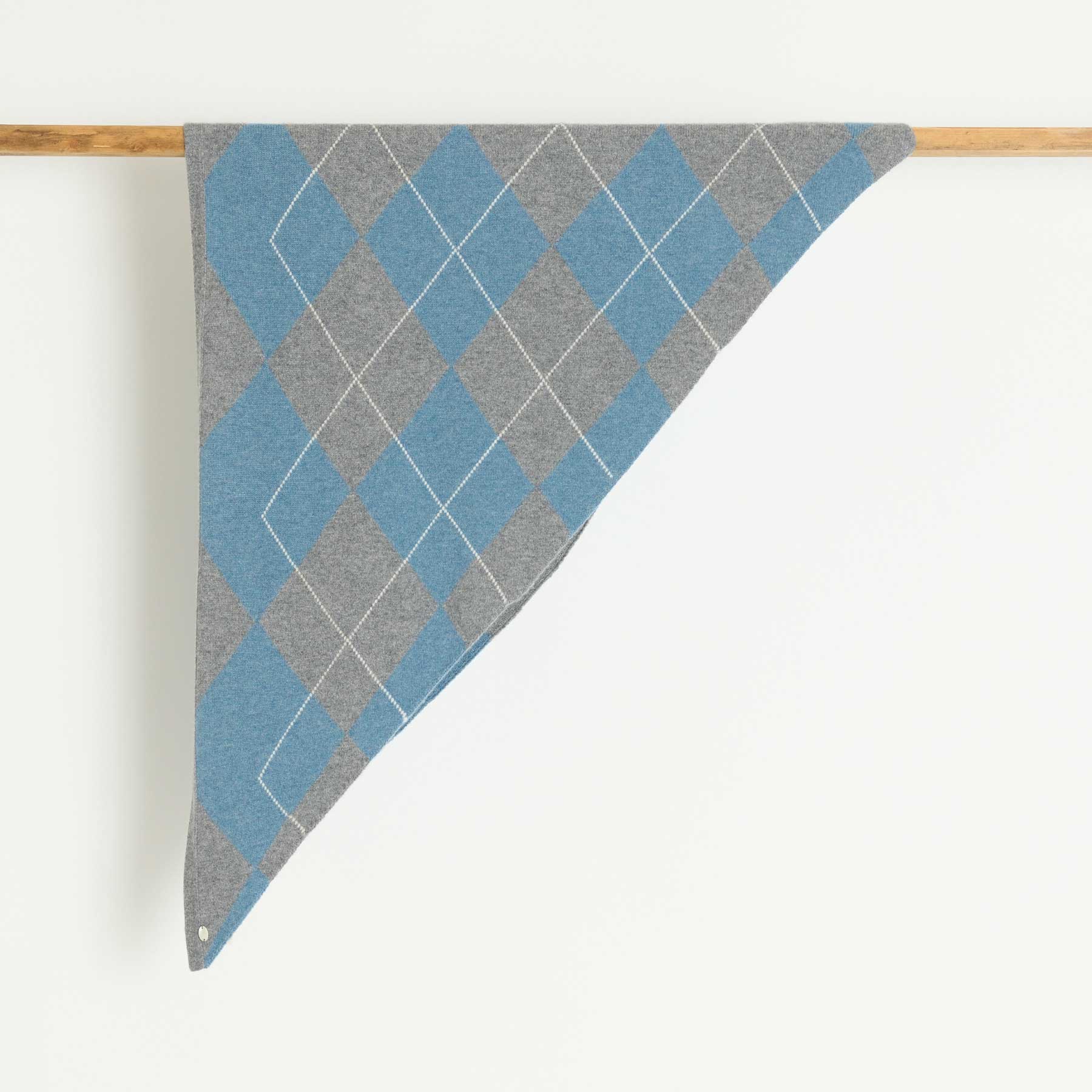 Triangle Knit Scarf Check Pattern