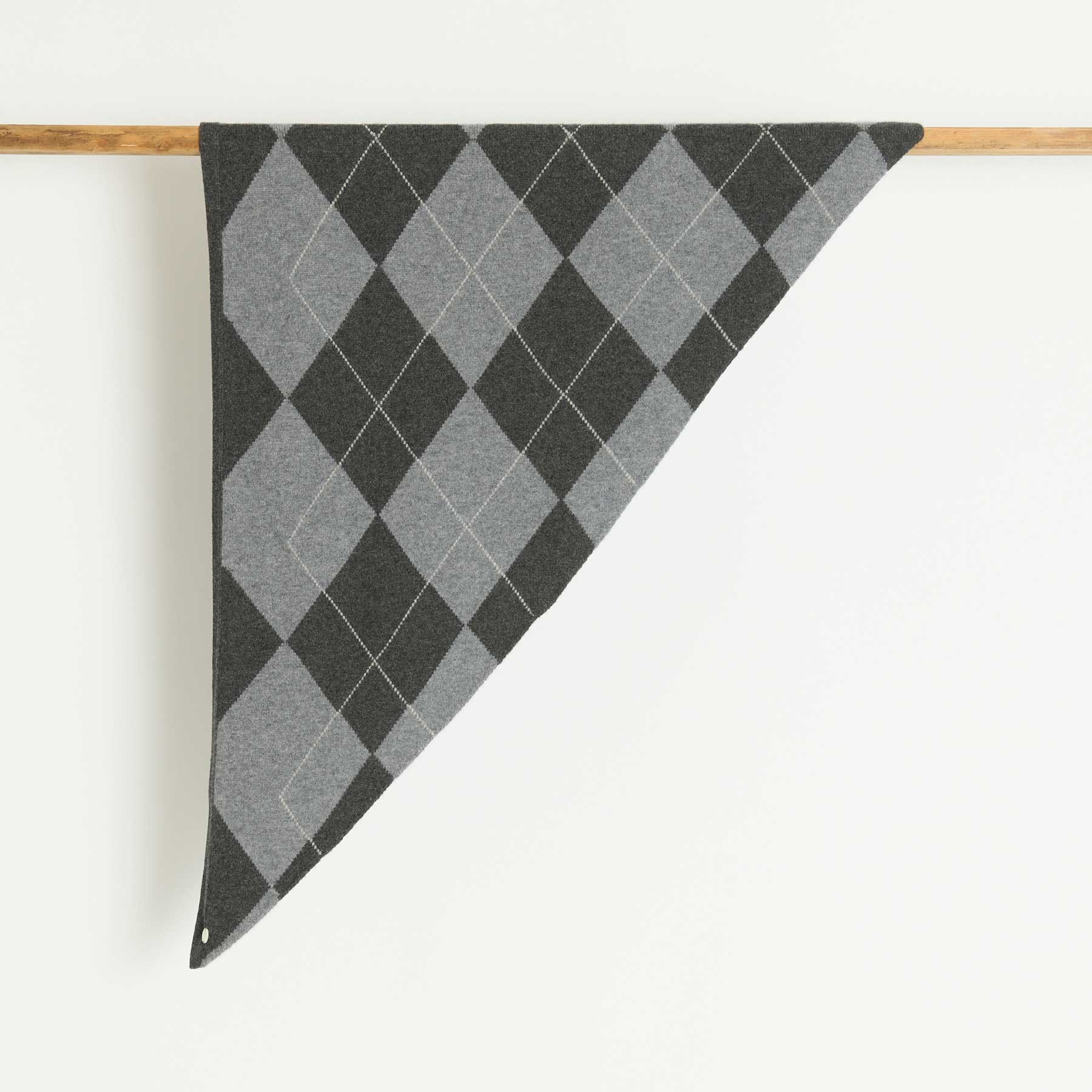 Triangle Knit Scarf Check Pattern