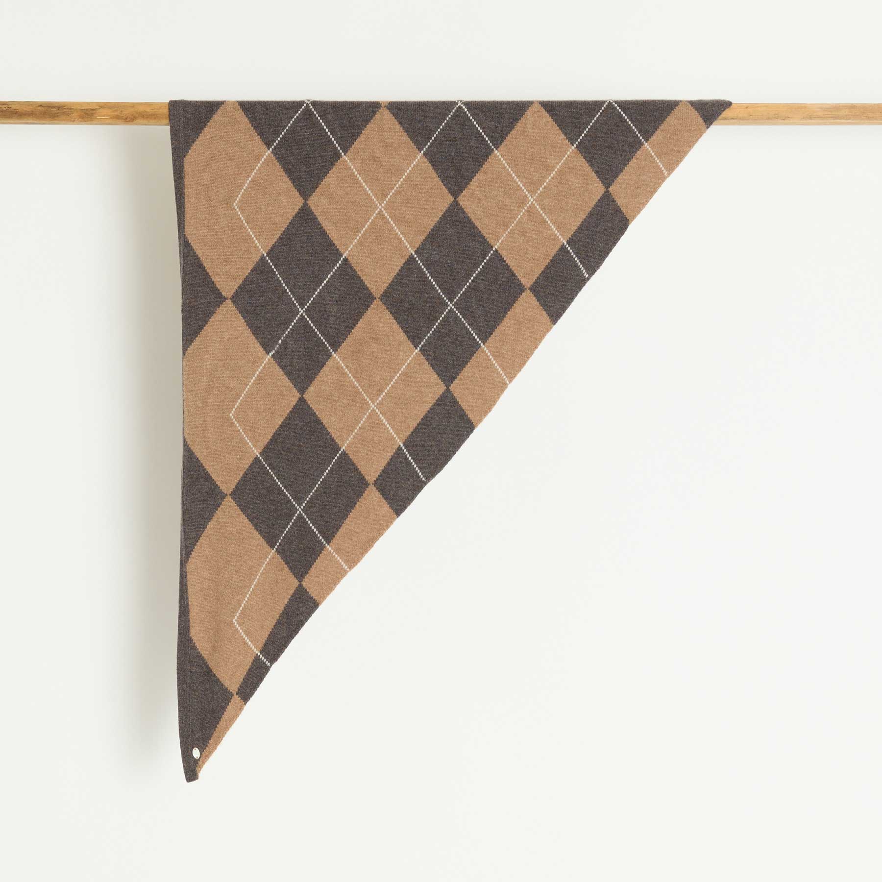 Triangle Knit Scarf Check Pattern
