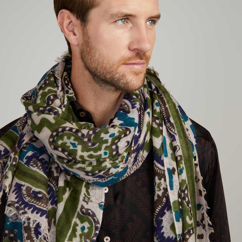 Felted Stole Camo Paisley