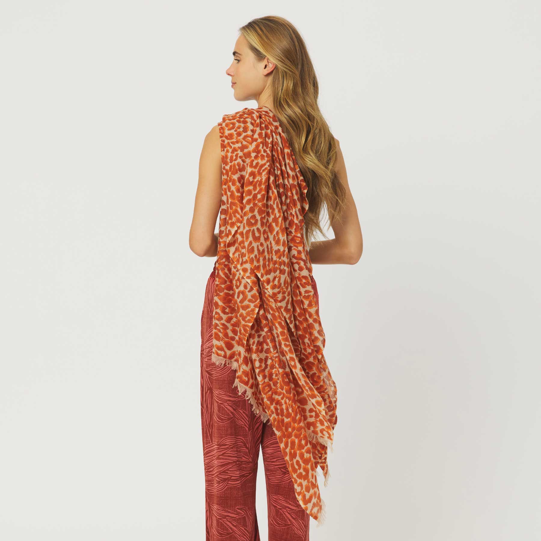 Cashmere Airy Scarf Cheetah