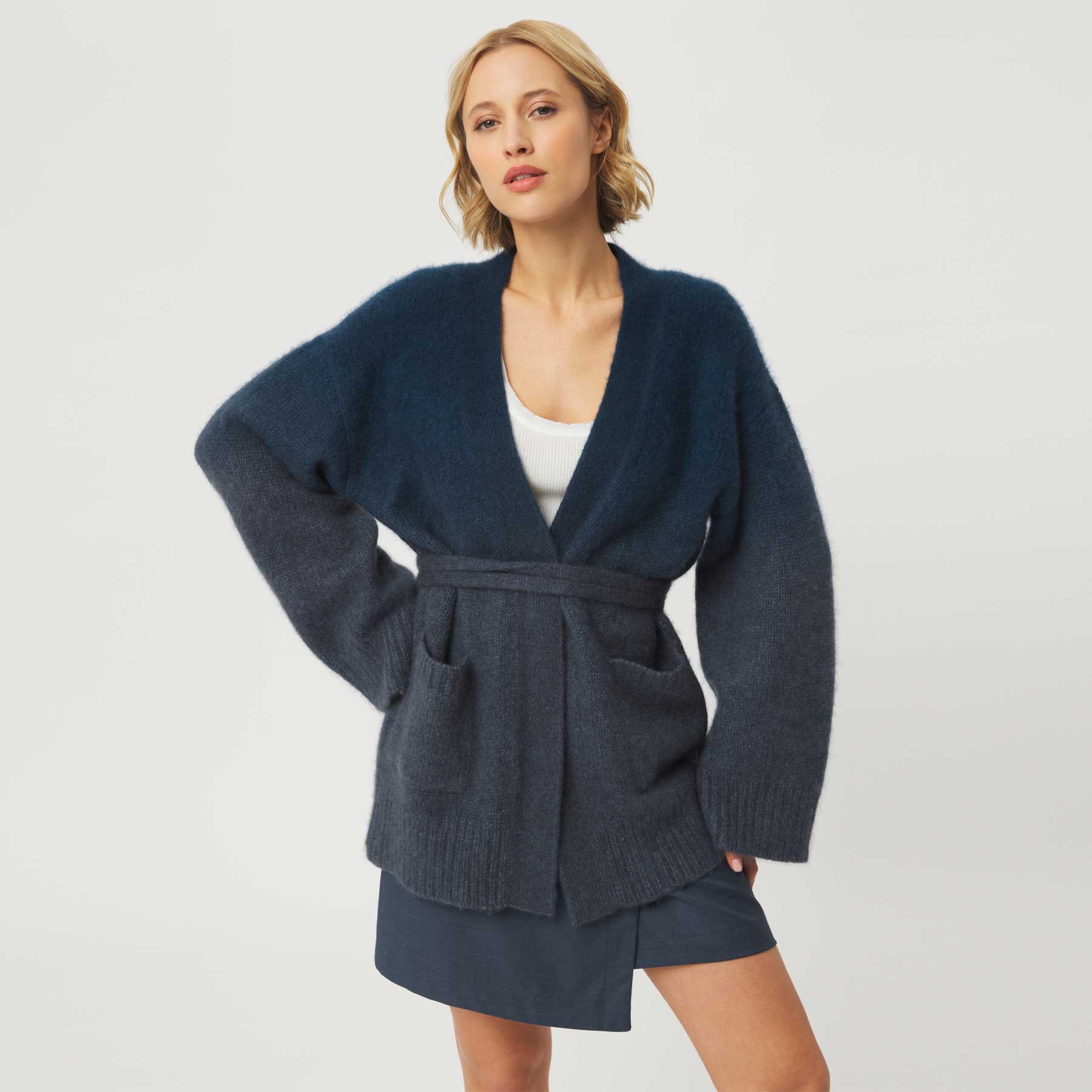 Cardigan Sencillo Dip Dye