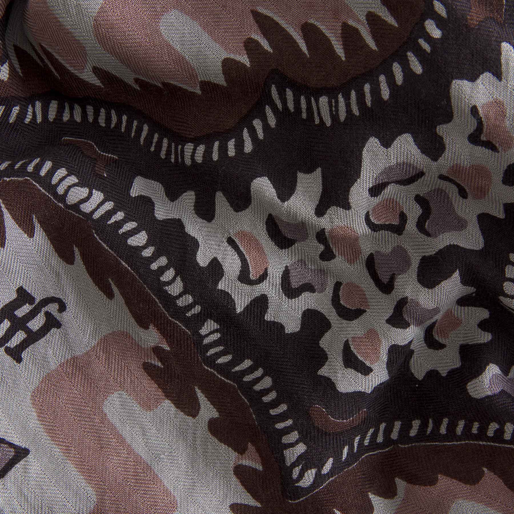 Kite Scarf Silk Cashmere Camo Paisley