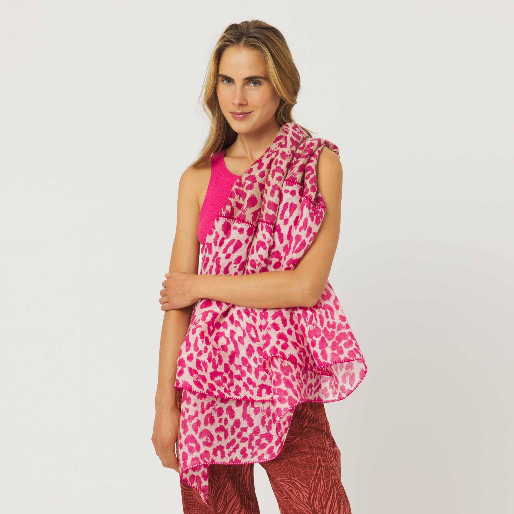 Linen Cashmere Patch Cheetah