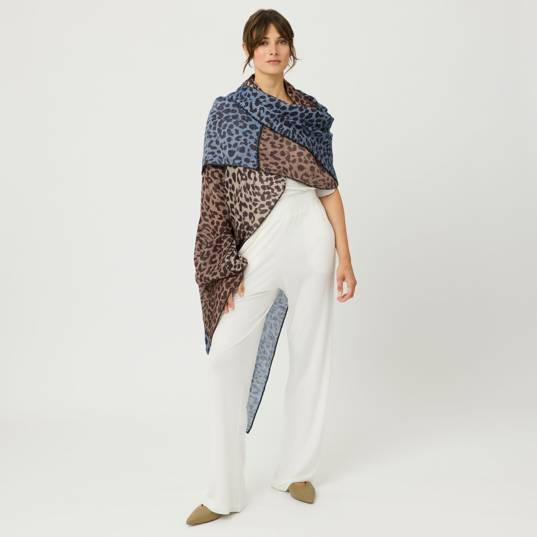 Linen Cashmere Patch Cheetah