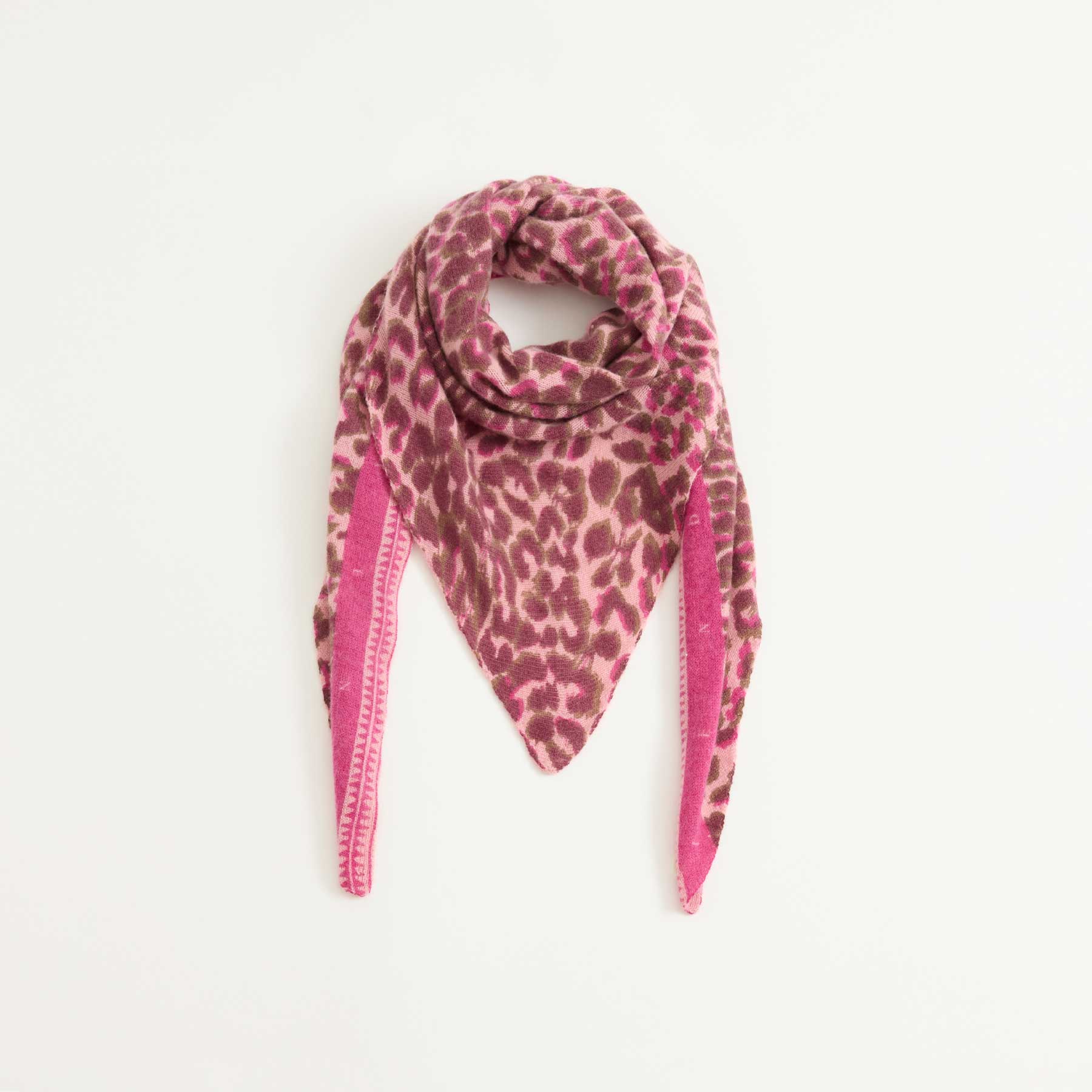 Triangle Knit Scarf Cheetah