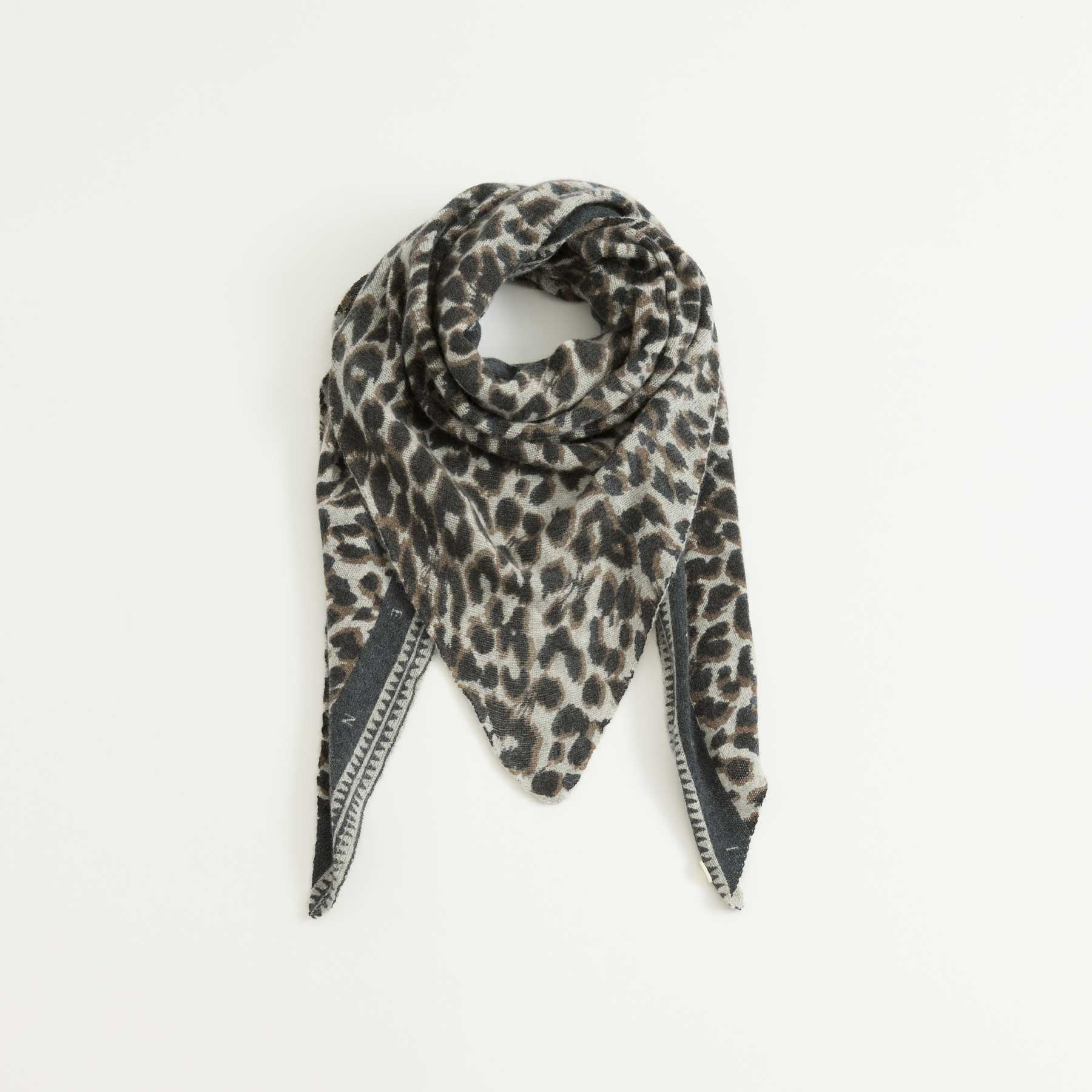Triangle Knit Scarf Cheetah