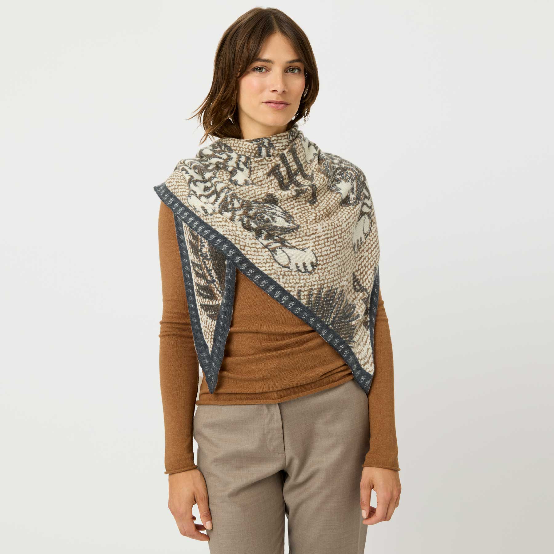 Triangle Knit Scarf Oriental