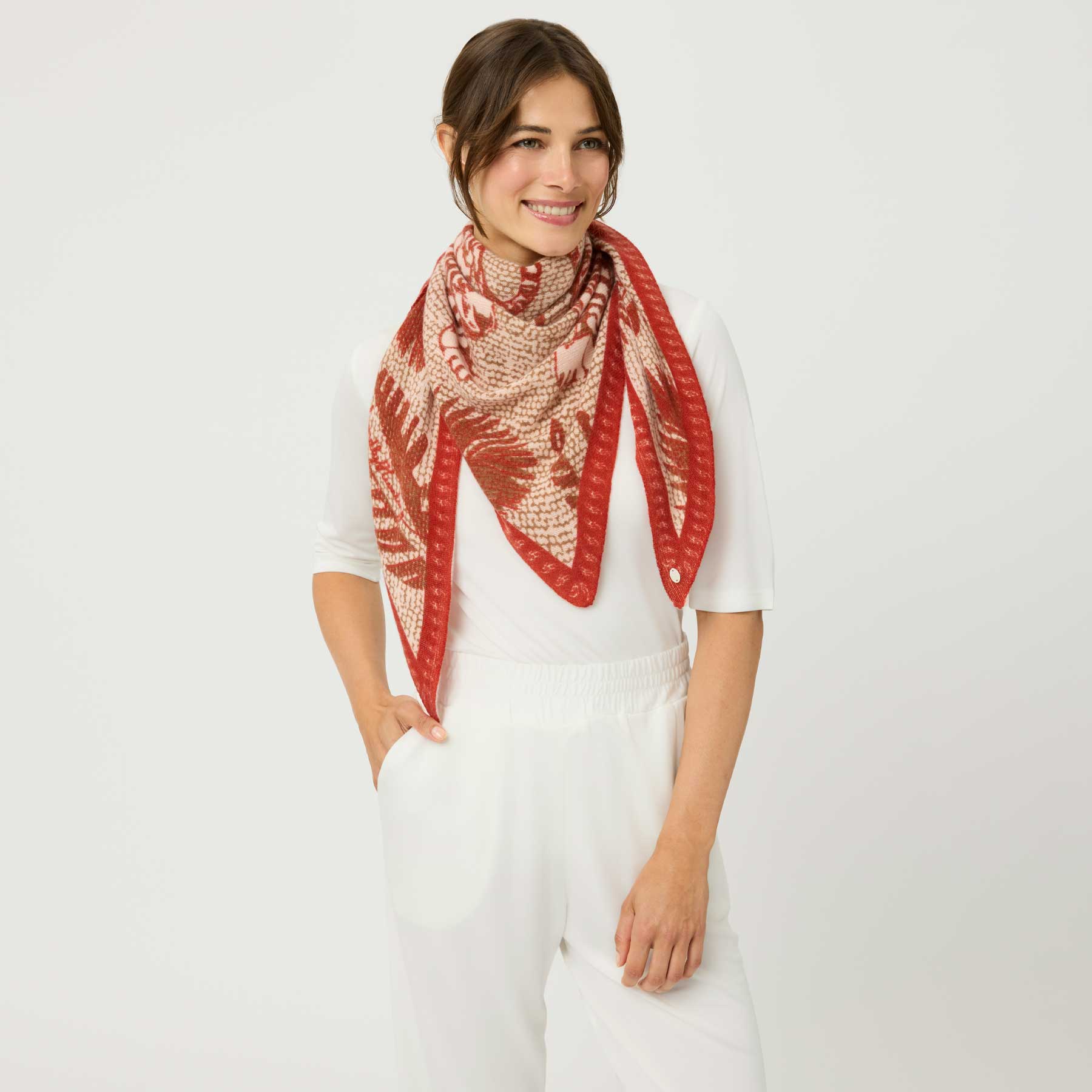 Triangle Knit Scarf Oriental